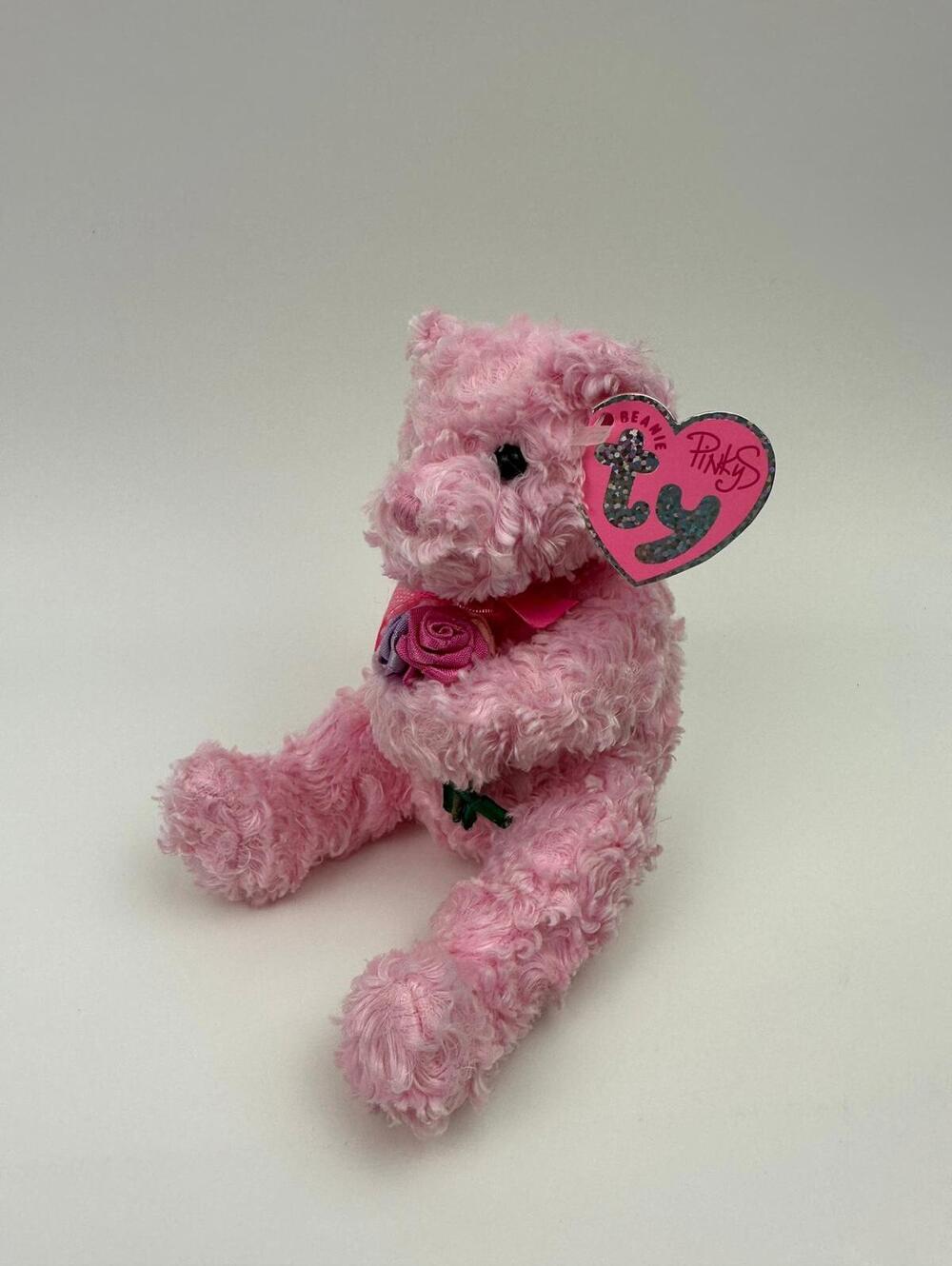 Ty Beanie Baby “Radiance” the Pink Bear Holding Flowers (7 inch) - Picture 2 of 4